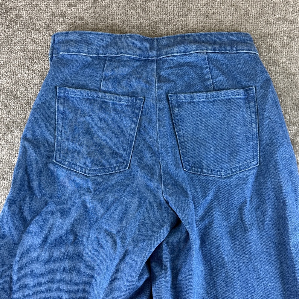 Old Navy Sky Hi Wide Leg Extra High Rise Blue Jeans Womens 0 - Picture 9 of 9